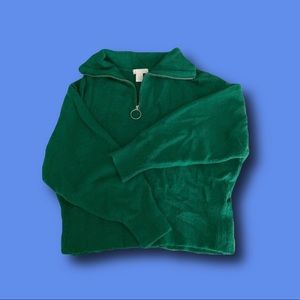 H&M Green Half Zip Up Sweater